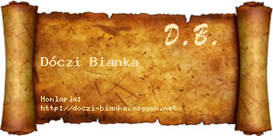 Dóczi Bianka névjegykártya
