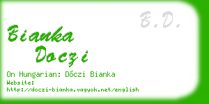 bianka doczi business card