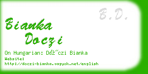 bianka doczi business card